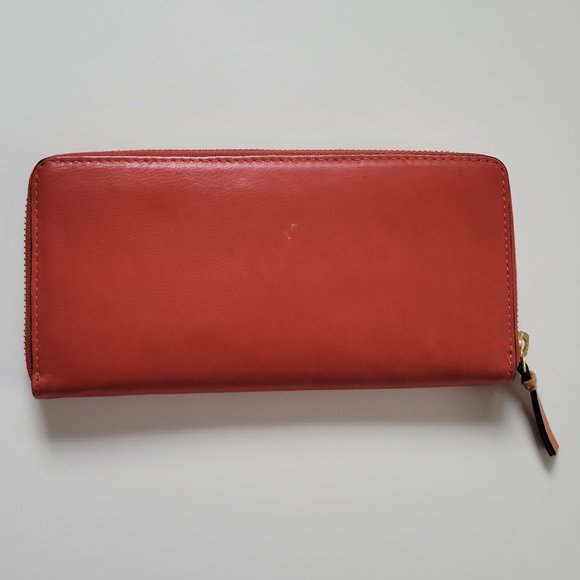 Clarks Red Leather Zip Around Wallet - Picture 6 of 14